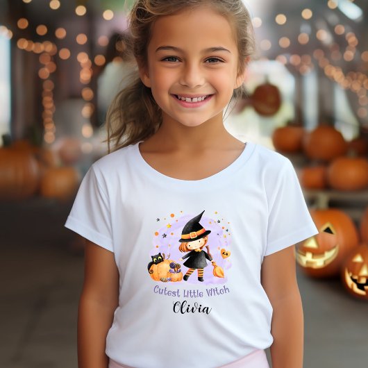 De Schattigee kleine heks naam Halloween T-shirt