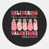 De Schattigee kleine Valentijnse Arbeid Deli lever Ronde Sticker (Voorkant)