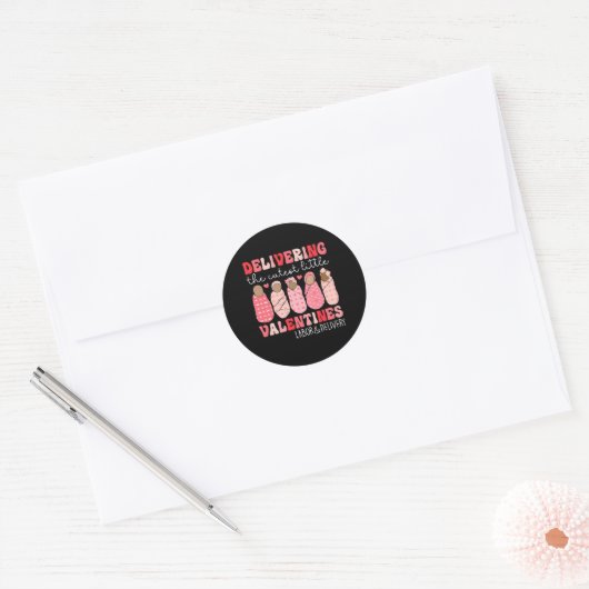 De Schattigee kleine Valentijnse Arbeid Deli lever Ronde Sticker (Envelop)