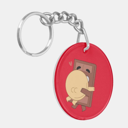 De Schattigee knuffel Pannenkoek en Choco Valentij Sleutelhanger (Voorkant Links)