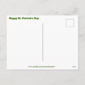 DE SCHATTIGEE LEPRECHAUN FEESTDAGENKAART (Achterkant)