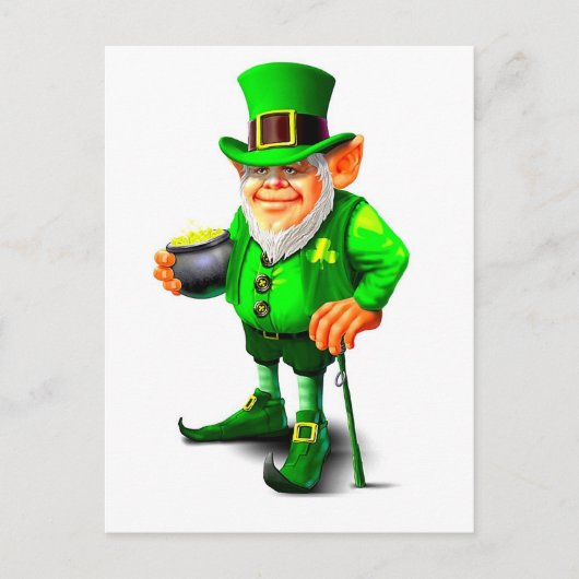 DE SCHATTIGEE LEPRECHAUN FEESTDAGENKAART (Voorkant)