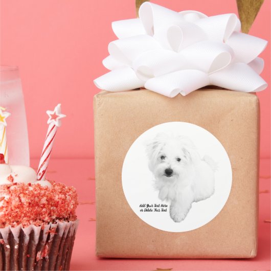 De Schattigee Maltese hond ooit Ronde Sticker (Feest)