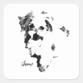 De Schattigee Maltese hond ooit Vierkante Sticker