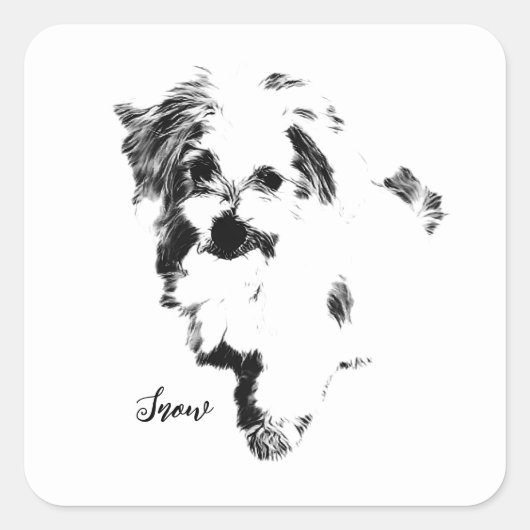 De Schattigee Maltese hond ooit Vierkante Sticker (Voorkant)