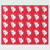 De Schattigee Maltese puppy dog ooit met Kerstmis Cadeaupapier (Vlak)