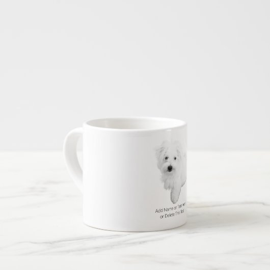 De Schattigee Maltese puppyhond Espresso Kop (Links)