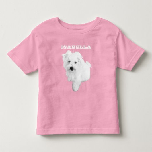 De Schattigee Maltese puppyhond Kinder Shirts (Voorkant)