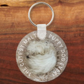 De Schattigee Maltese puppyhond ooit Sleutelhanger (Achterkant)