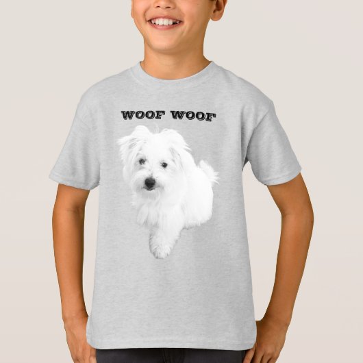 De Schattigee Maltese puppyhond T-shirt (Voorkant)