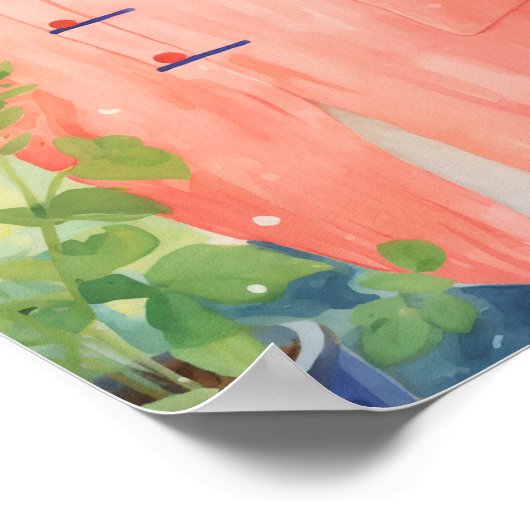 De Schattigee Oranje kat Poster (Hoek)