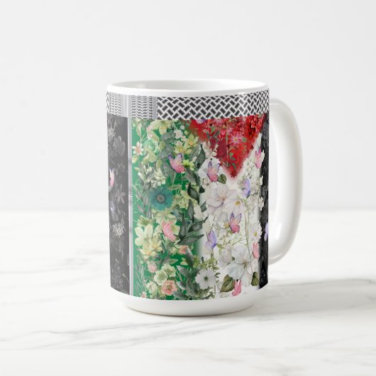 De Schattigee Palestijnse Mok met bloemenkaart (Voorkant rechts)