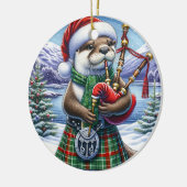 De Schattigee Schotse kerstotter Keramisch Ornament (Links)