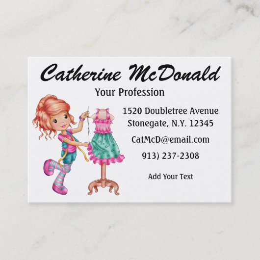 De Schattigee Seamstress versie 2 - SRF Visitekaartje (Voorkant)