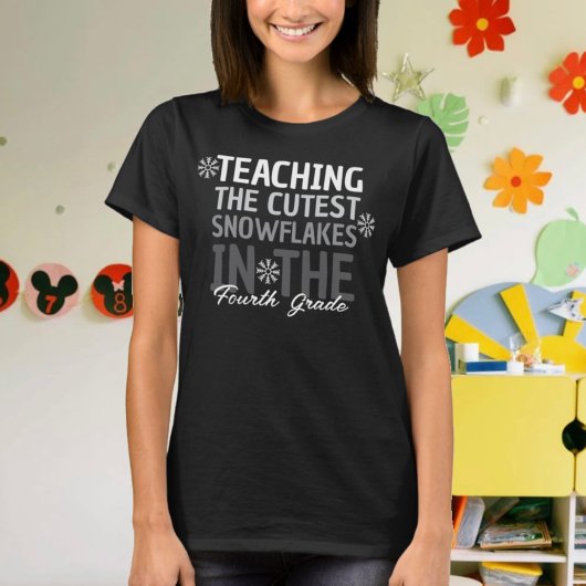 De Schattigee Sneeuwvlokken Schattigee Leraar T-shirt