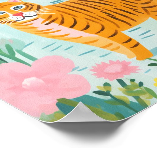 De Schattigee tijger Poster (Hoek)