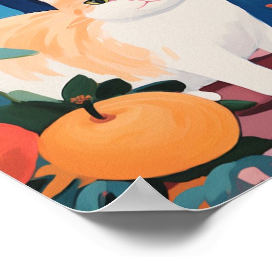 De Schattigee Tuinkat Poster (Hoek)