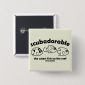 De Schattigee vis op het rif Vierkante Button 5,1 Cm (Voorkant /achterkant)