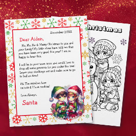 De Schattigee Waterverf van Santa Anime Elves