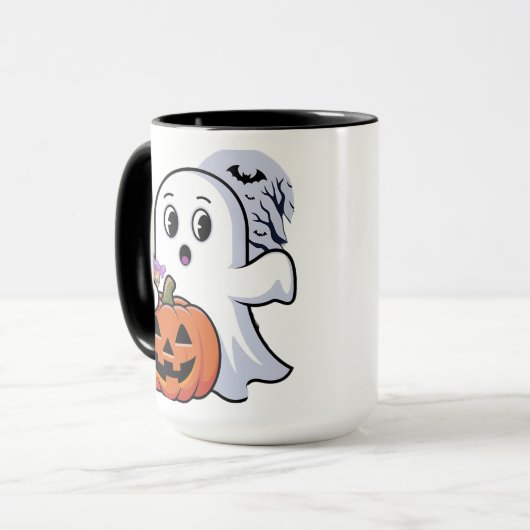 De Schattigee White Ghost Mok (Voorkant links)