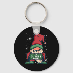 De Schattigste Gnome Kerst Elf Bijpassende Familie Sleutelhanger