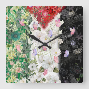 De Schattigste Palestijnse Wandklok Met Bloemkaart