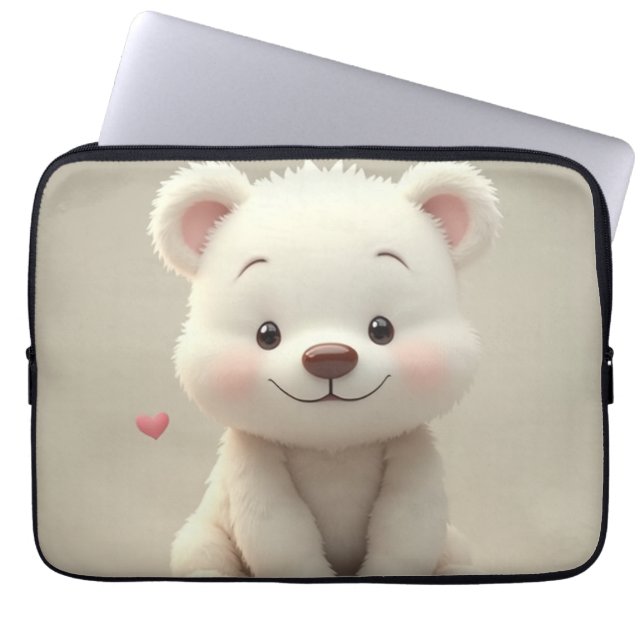 De schattigste witte beren laptophoes 13 inch laptop sleeve (Voorkant)