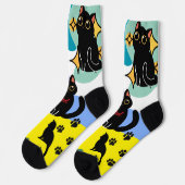 De Schattigste Zwarte Katten Sokken - Zwarte Kat C (Links)