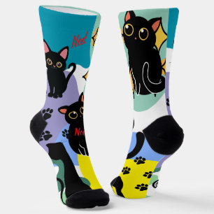 De Schattigste Zwarte Katten Sokken - Zwarte Kat C