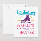 De Schatting van het ijs roept en ik moet de Skate Briefkaart (Voorkant / Achterkant)