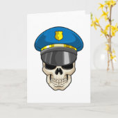 De schedel als politieagent met pet van politie kaart (Gele Bloem)