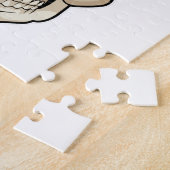 De schedel als politieagent met pet van politie legpuzzel (Zijkant)