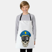 De schedel als politieagent met pet van politie schort (Gedragen)