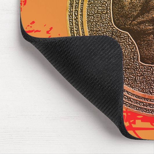 De schedel. (Cirkelontwerp) 2018 Oranje rood Muismat (Hoek)