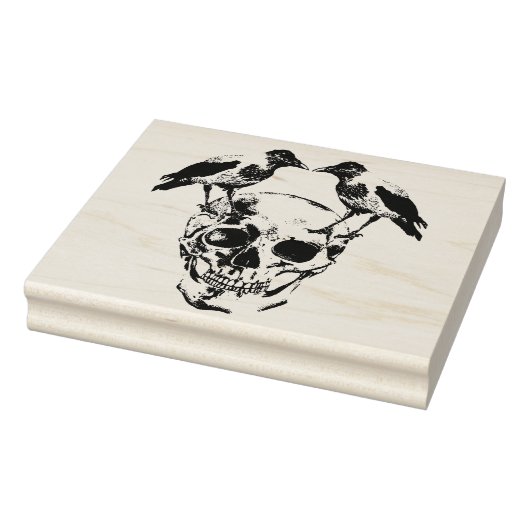 De schedel en de raven van de kroon rubberstempel (Stempel)