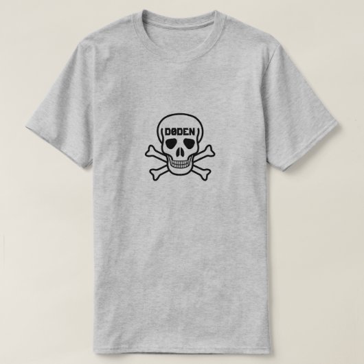 De schedel en de tekst Døden T-shirt (Design voorkant)