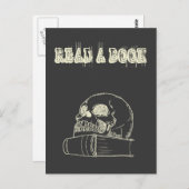 De schedel en een boek briefkaart (Voorkant / Achterkant)