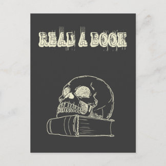 De schedel en een boek briefkaart