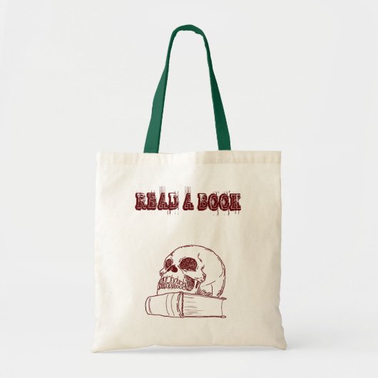 De schedel en een boek tote bag (Voorkant)