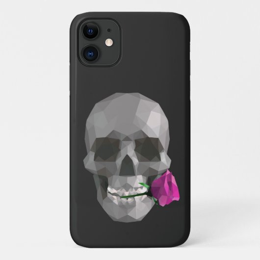 De schedel en een roos Case-Mate iPhone case (Achterkant)