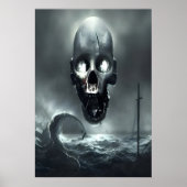 De schedel en het zee | AI Art Poster (Voorkant)