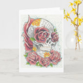 De schedel en nam wenskaart met Dana Tyrrell toe Kaart (Gele Bloem)