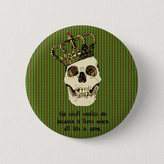 De schedel glimlacht op ronde button 5,7 cm (Voorkant)