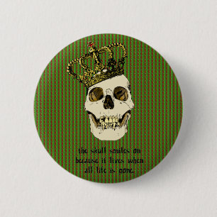 De schedel glimlacht op ronde button 5,7 cm