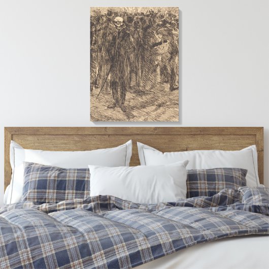 De schedel in de Kroon (door Albert Besnard) Canvas Afdruk (Insitu (Slaapkamer))