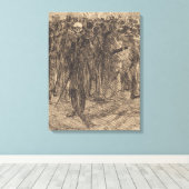 De schedel in de Kroon (door Albert Besnard) Canvas Afdruk (Insitu (Houten vloer))