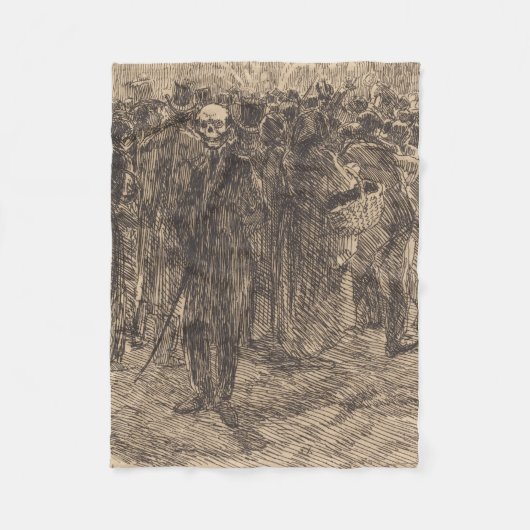 De schedel in de Kroon (door Albert Besnard) Fleece Deken (Voorkant)