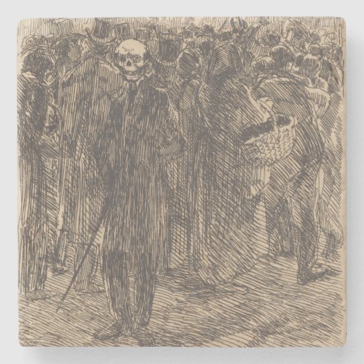 De schedel in de Kroon (door Albert Besnard) Stenen Onderzetter (Voorkant)