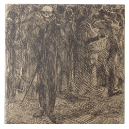 De schedel in de Kroon (door Albert Besnard) Tegeltje