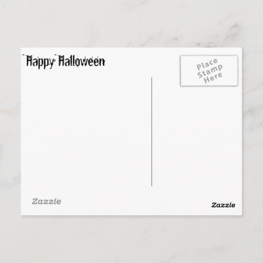 De schedel in de volle maan briefkaart (Achterkant)